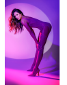 Bodystocking en résille à motif floral, couleur orchidée - Mapalé