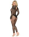 Bodystocking en résille grosse maille et finition strass 