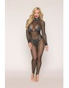 Bodystocking en résille grosse maille et finition strass 