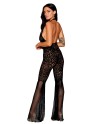 bodystocking en dentelle au crochet sans couture et résille noire 