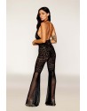 bodystocking en dentelle au crochet sans couture et résille noire 