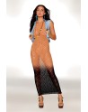 Robe bodystocking avec motifs zèbre, aux couleurs cuivrées 