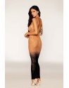 Robe bodystocking avec motifs zèbre, aux couleurs cuivrées 
