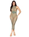 Robe bodystocking en filet dans un design géométrique sans couture 
