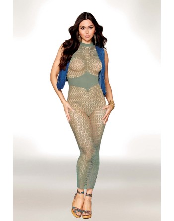 Robe bodystocking en filet dans un design géométrique sans couture 
