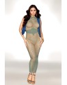 Robe bodystocking en filet dans un design géométrique sans couture 