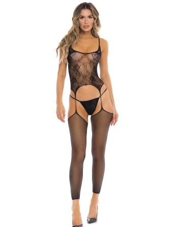 Combinaison résille et string Fuck all night 