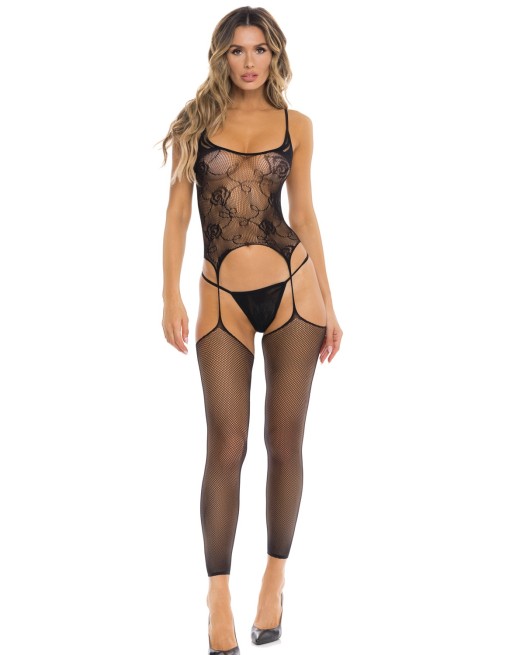 Combinaison résille et string Fuck all night 