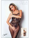Bodystocking résille imprimé motifs floraux - Le Numéro 13 - Collection Bodystocking 