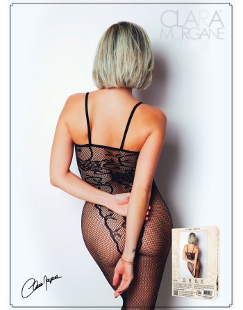 Bodystocking résille imprimé motifs floraux - Le Numéro 13 - Collection Bodystocking 