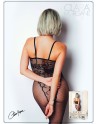 Bodystocking résille imprimé motifs floraux - Le Numéro 13 - Collection Bodystocking 