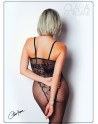 Bodystocking résille imprimé motifs floraux - Le Numéro 13 - Collection Bodystocking 