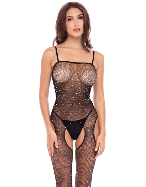 Bodystocking noir scintillante 