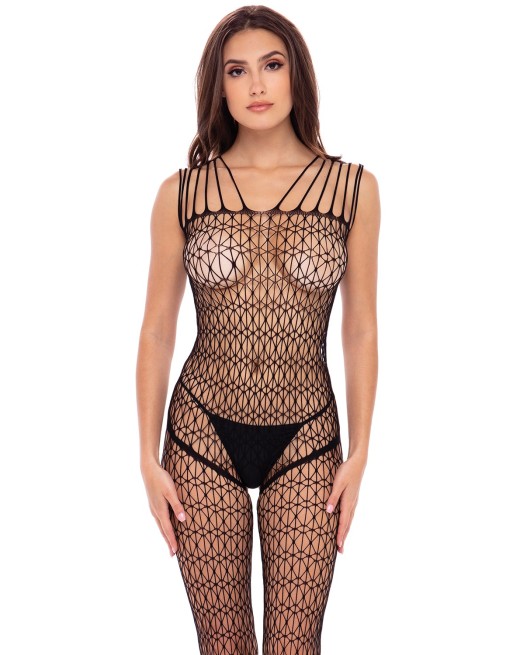 Bodystocking large maille ouvert à l'entrejambe 