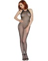 Bodystocking résille noir dos nu entre-jambes ouvert 