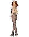 Bodystocking résille noir dos nu entre-jambes ouvert 