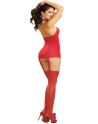 Bodystocking rouge effet guêpière avec dentelle 