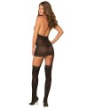 Bodystocking noir effet guêpière avec dentelle 