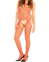 Bodystocking rouge filet ouvert devant et derrière 