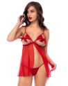 Babydoll sexy à bonnets ouverts avec string Mapalé 