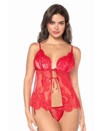 Babydoll Mapalé espiègle avec string à nouer 