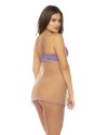Babydoll couleur lavande et chair Verona, en dentelle et résille transparente 