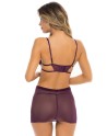 Nuisette violette et string assorti 