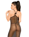 Nuisette longue et string assorti Noir Love on fire 