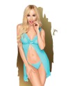 Babydoll et string assorti Bleu After sunset 