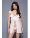 Nuisette en fine résille blanche ouverte 