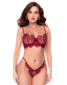 Ensemble 2 pièces en dentelle brodée bois de rose - Mapalé