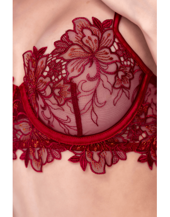 Ensemble 2 pièces en dentelle brodée bois de rose - Mapalé