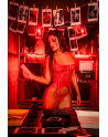 Ensemble 2 pièces rouge avec bustier en dentelle et jarretelles - Mapalé