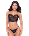 Ensemble 2 pièces bustier en dentelle et string noir - Mapalé