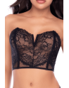 Ensemble 2 pièces bustier en dentelle et string noir - Mapalé