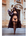 Ensemble 2 pièces bustier en dentelle et string noir - Mapalé