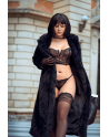 Ensemble 2 pièces bustier en dentelle et string noir - Mapalé