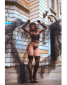 Ensemble 2 pièces bustier en dentelle et string noir - Mapalé