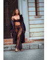 Ensemble 3 pièces en dentelle noire avec pantalon transparent - Mapalé