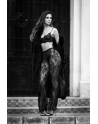 Ensemble 3 pièces en dentelle noire avec pantalon transparent - Mapalé