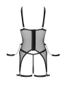 Ensemble Porte-Jarretelles  String Ouvert Résille Noir - Cottelli