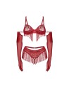 Rossay ensemble ouvert 4 pièces - Rouge