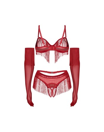 Rossay ensemble ouvert 4 pièces - Rouge