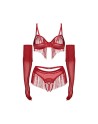 Rossay ensemble ouvert 4 pièces - Rouge