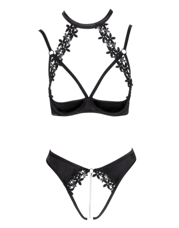 Soutien-gorge balconnet  string ouvert avec chaîne amovible - Cottelli