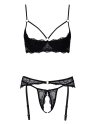 Soutien-gorge balconnet, porte-jarretelles  string ouvert - Cottelli