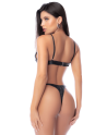 Ensemble lingerie 4 pièces noir effet wetlook – Mapalé
