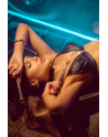 Ensemble lingerie 4 pièces noir effet wetlook – Mapalé