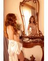 Ensemble lingerie blanc ouvert avec franges scintillantes – Mapalé