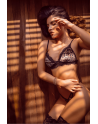 Ensemble lingerie léopard en dentelle effet velours – Mapalé